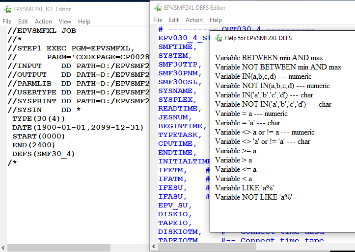 interface d'EPV for SMF2XL